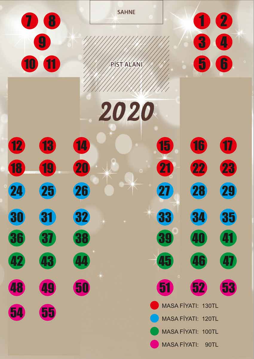 Asr-ı Saadet Ankara Yılbaşı Programı 2020 Oturma Planı